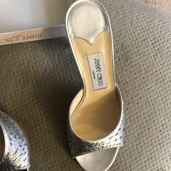 Silver glitter Jimmy Choo heels - Picture 5 of 7